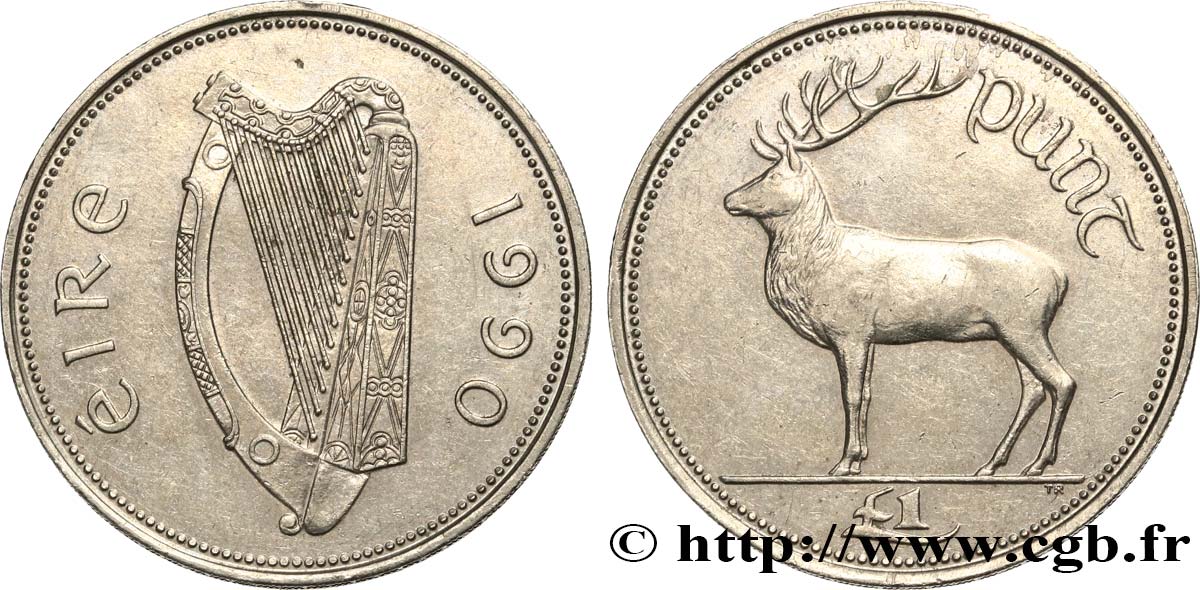 IRELAND REPUBLIC 1 Punt 1990  AU 