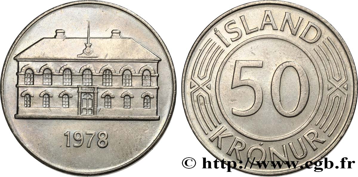 ISLANDA 50 Kronur parlement à Reykjavik 1978  SPL 