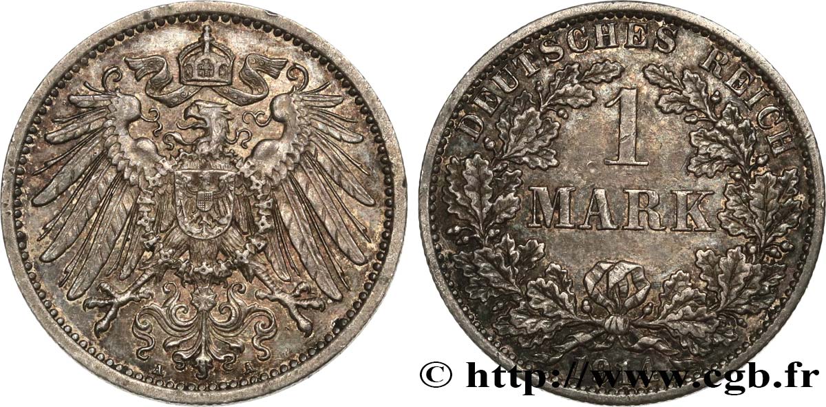 GERMANIA 1 Mark Empire aigle impérial 2e type 1914 Berlin SPL 