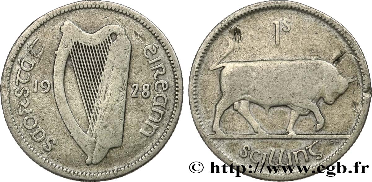IRELAND - FREE STATE 1 Scilling (Shilling) 1928  VF 