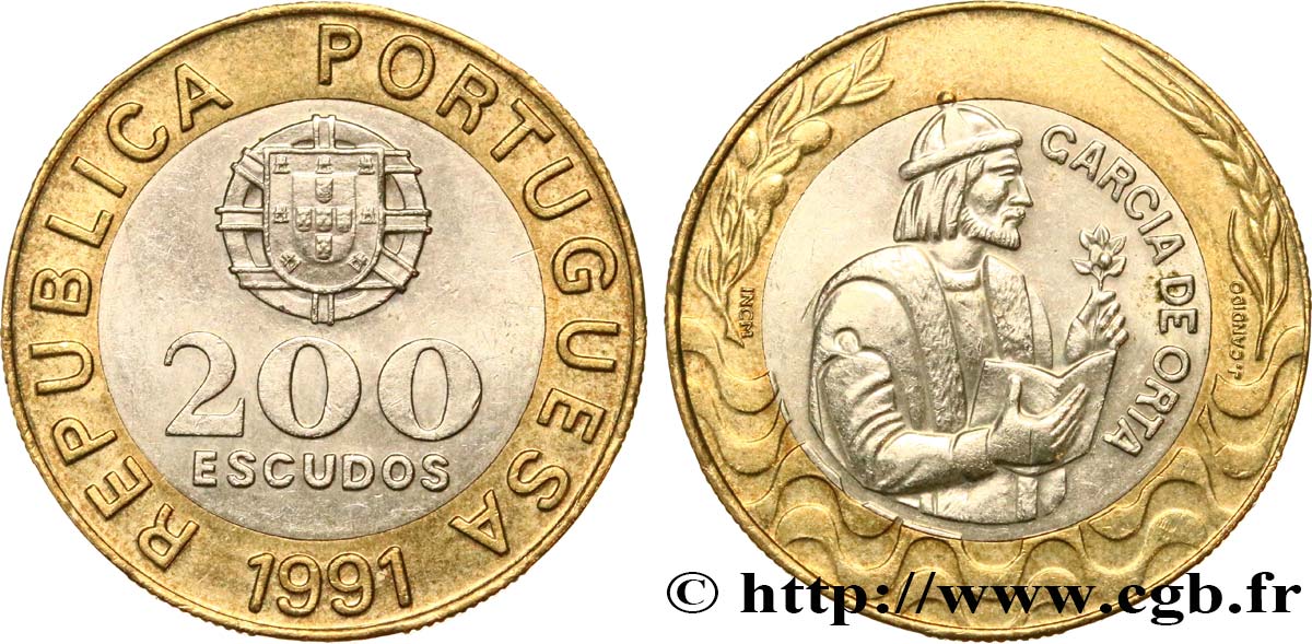 PORTUGAL 200 Escudos Garcia de Orta 1991  EBC 