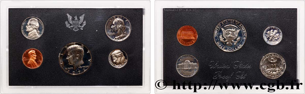 UNITED STATES OF AMERICA Série Proof Set 1 & 5 Cents, 1 Dime, Quarter Dollar & Half Dollar 1972 S- San Francisco MS 
