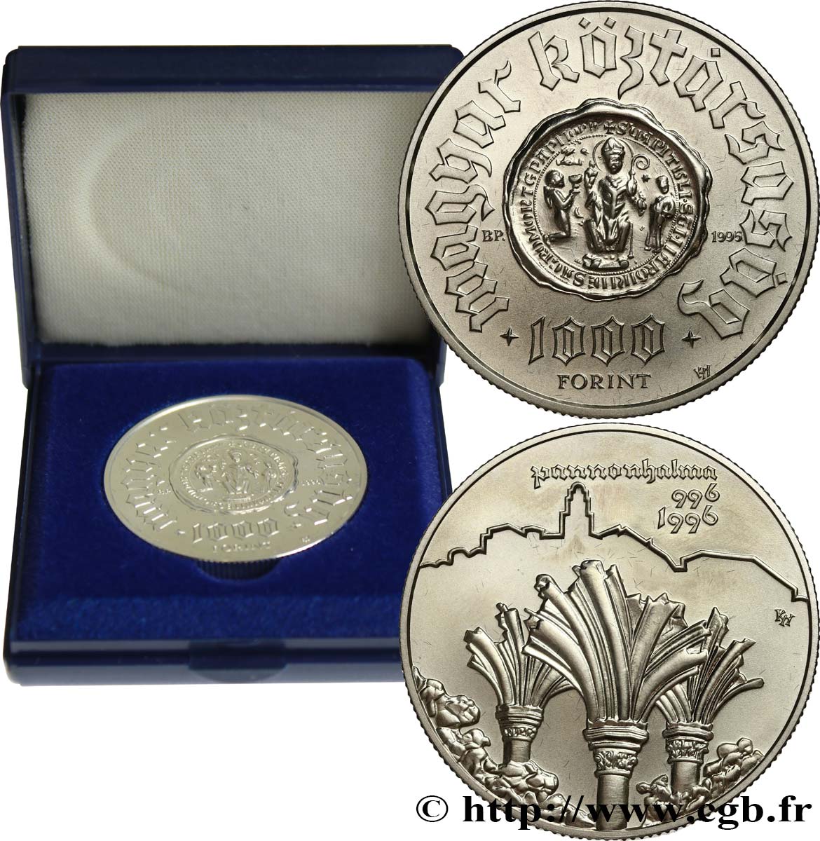 UNGARN 1000 Forint Proof 1000ème anniversaire de l abbaye bénédictine de Pannonhalma 1997 Budapest ST 