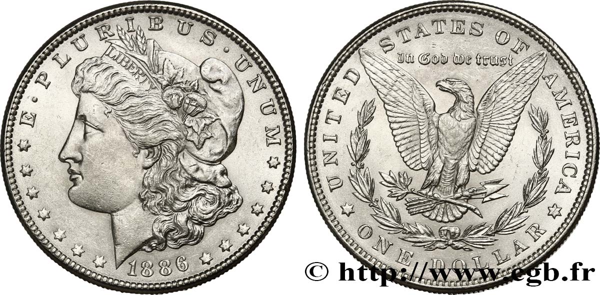 ÉTATS-UNIS D AMÉRIQUE 1 Dollar type Morgan 1886 Philadelphie SUP/SPL 