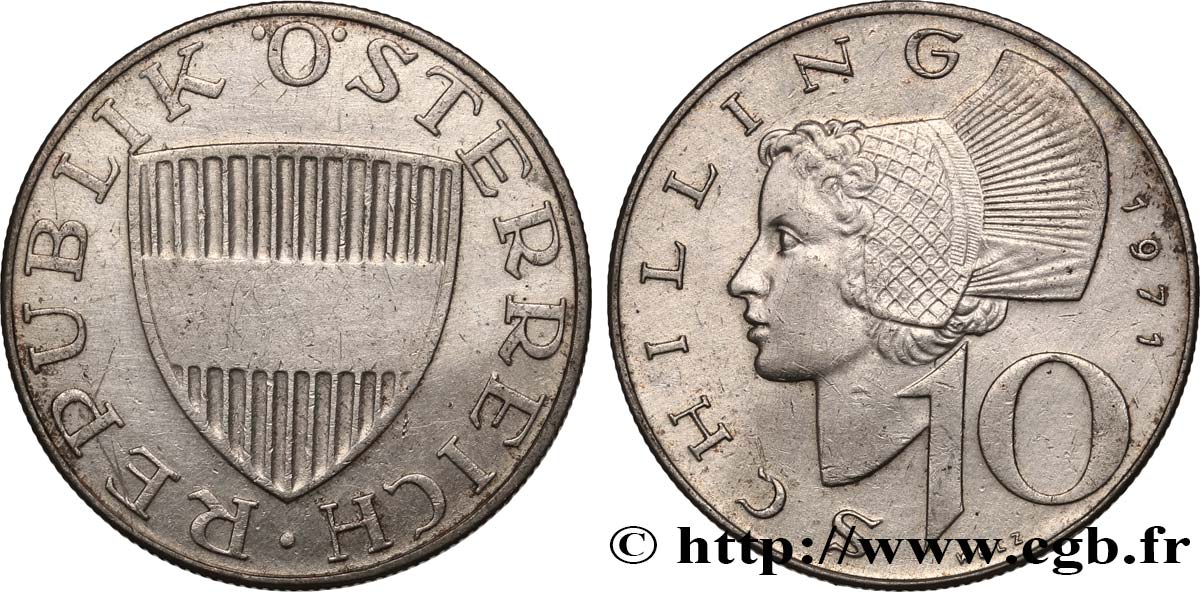 AUSTRIA 10 Schilling 1971  AU 