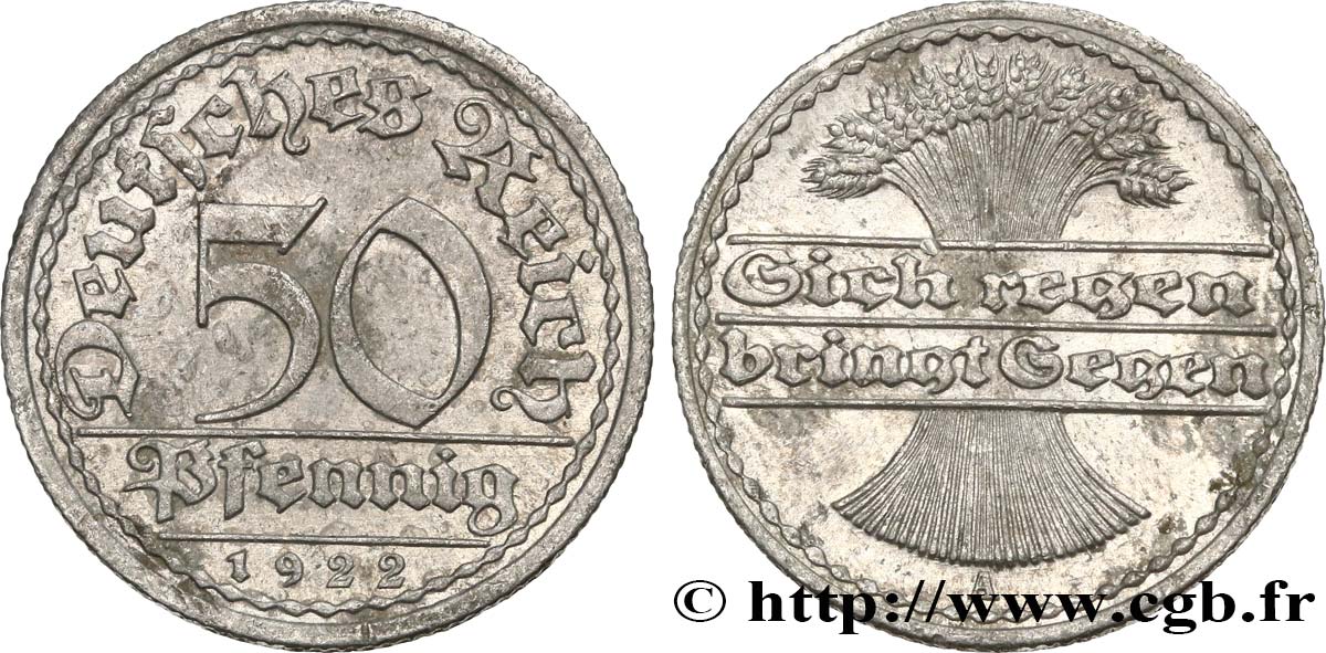 GERMANY 50 Pfennig 1922 Berlin AU 