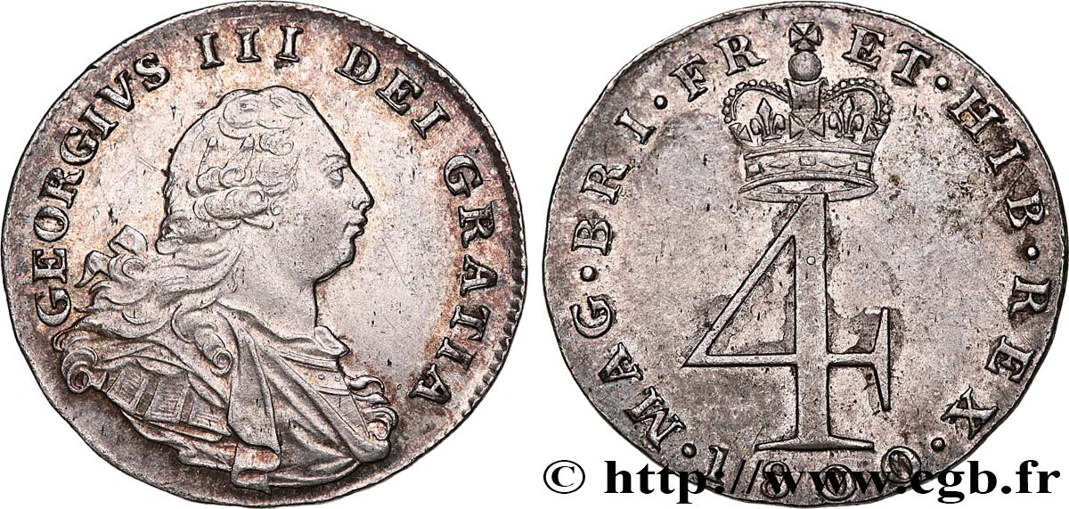 VEREINIGTEN KÖNIGREICH 4 Pence Georges III 1800  VZ 