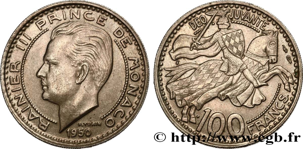 MONACO 100 Francs Rainier III 1950 Paris SPL 