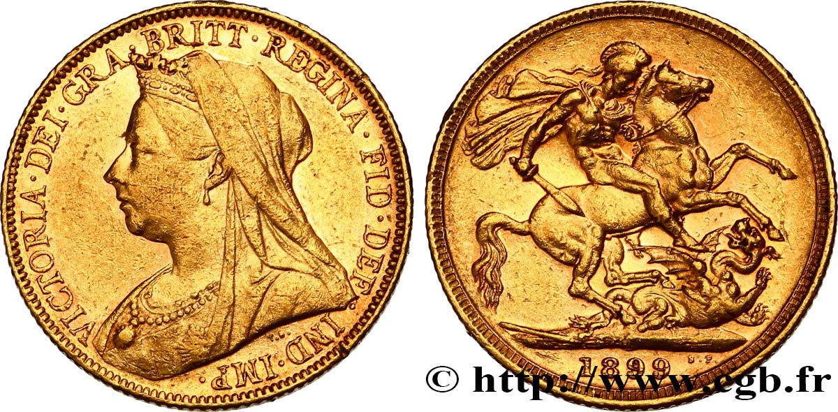 OR, PALLADIUM ET PLATINE INVESTISSEMENT Souverain Victoria type vieille tête 1899 Melbourne TTB 