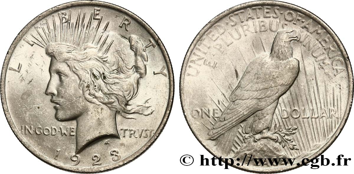 STATI UNITI D AMERICA 1 Dollar Peace 1923 Philadelphie SPL+ 