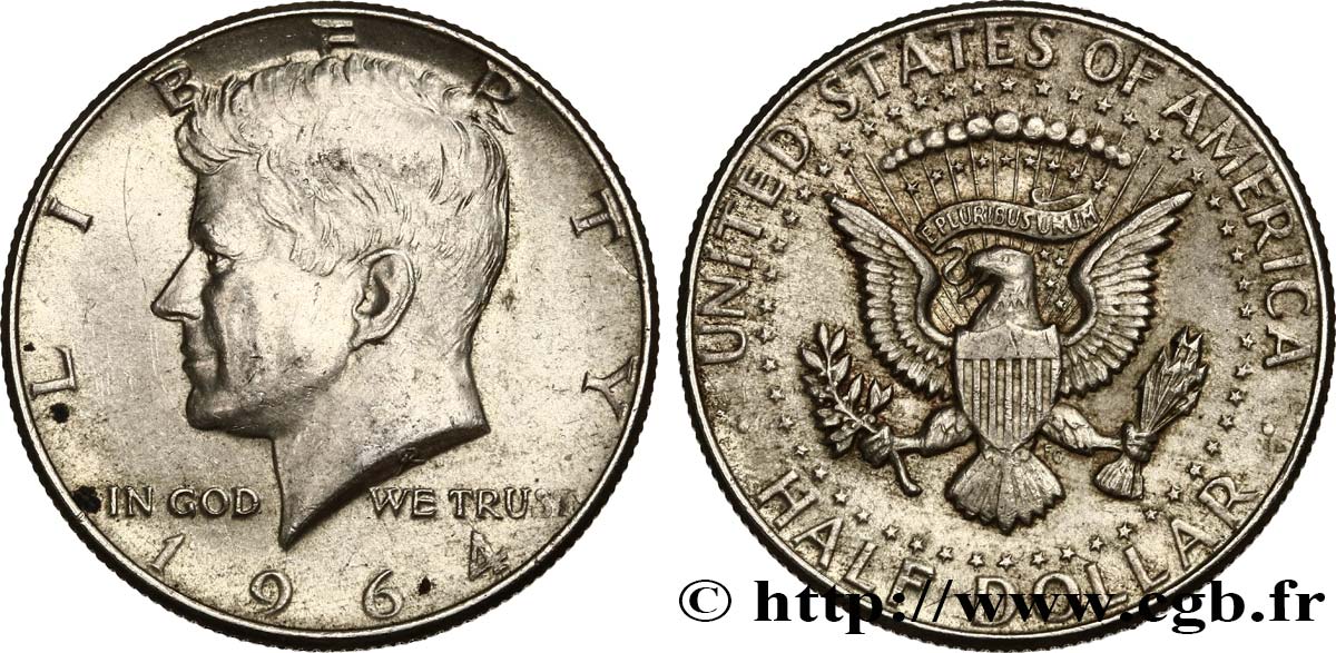 VEREINIGTE STAATEN VON AMERIKA 1/2 Dollar Kennedy 1964 Philadelphie VZ 