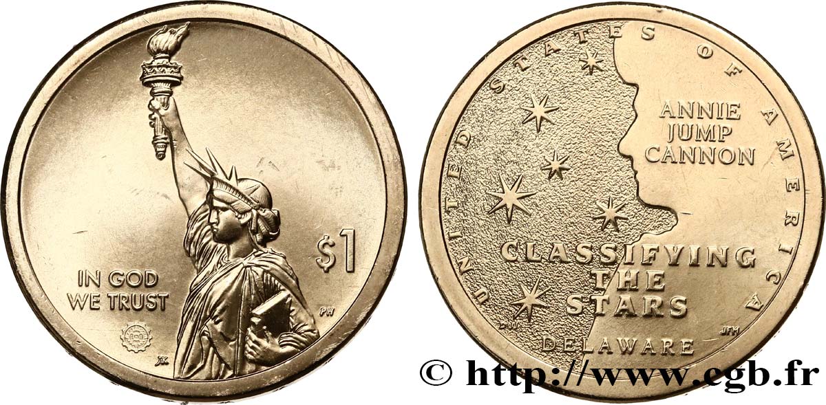 UNITED STATES OF AMERICA 1 Dollar American Innovation Classification des étoiles (Delaware) 2019 Philadelphie MS 