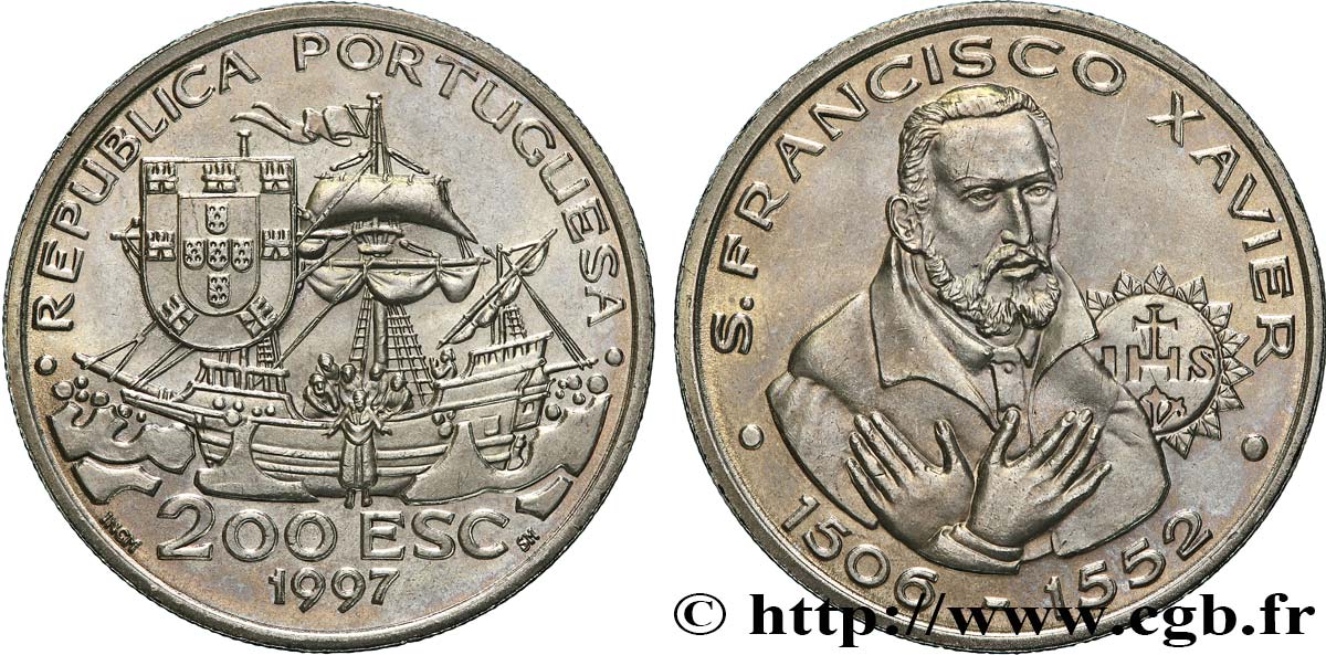 PORTUGAL 200 Escudos Francisco Xavier 1997  MS 