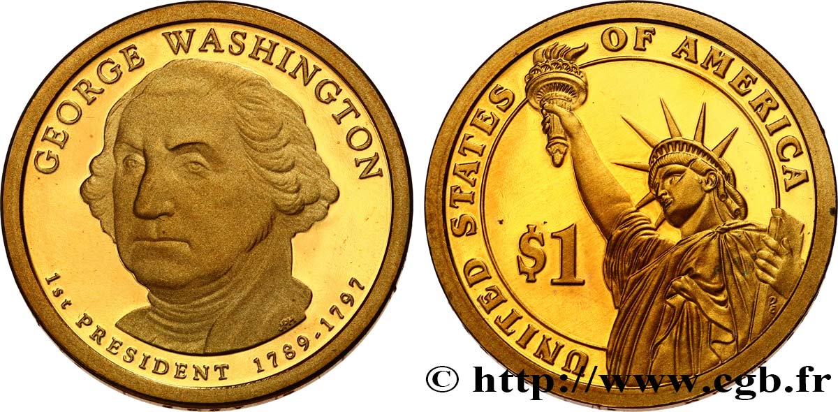 ESTADOS UNIDOS DE AMÉRICA 1 Dollar Présidentiel Georges Washington - Proof 2007 San Francisco EBC 