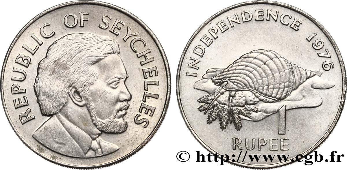 SEYCHELLES 1 Rupee Président Mancham 1976  MS 