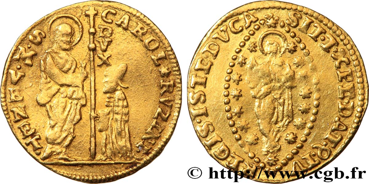 ITALIE - VENISE - CARLO RUZZINI (113e doge) Zecchino (Sequin) (1732-1735) Venise BB 
