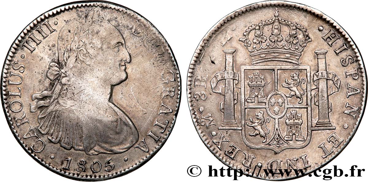 MÉXICO 8 Reales Charles IV 1805 Mexico BC+/MBC 