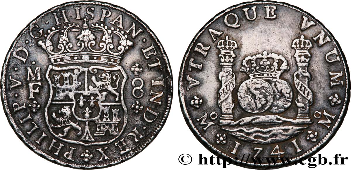 MEXIQUE - PHILIPPE V 8 Reales 1741 Mexico BB 