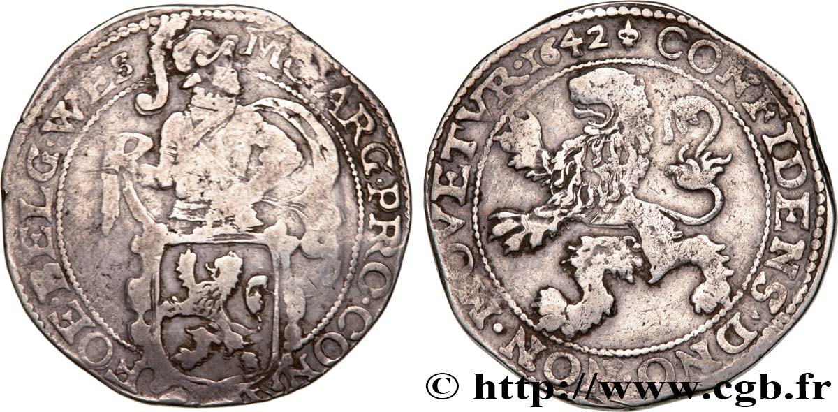 PAESI BASSI - PROVINCE UNITE 1 Daldre ou écu au lion Provinces Unies - Frise Occidentale 1642  q.BB 