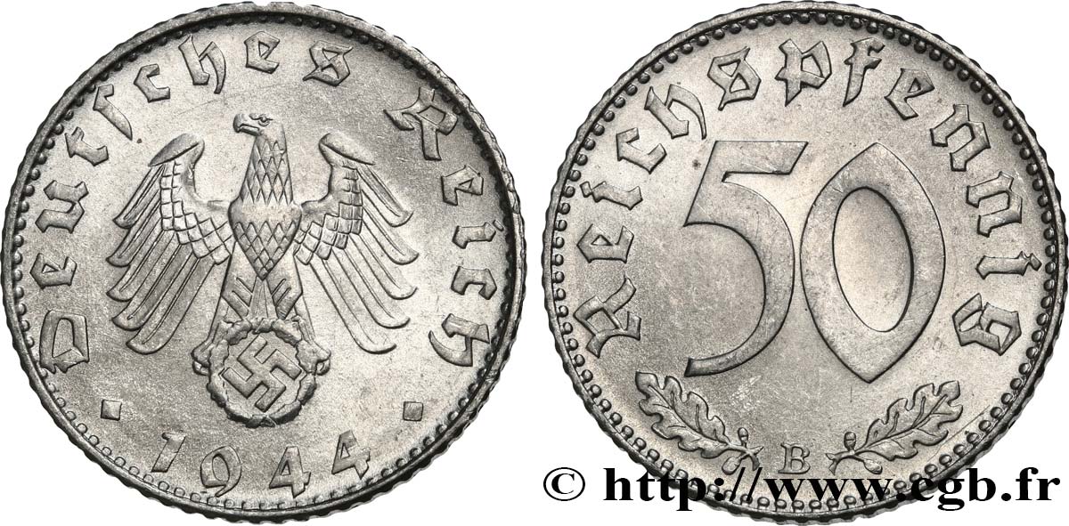 ALLEMAGNE 50 Reichspfennig 1944 Vienne - B SPL 