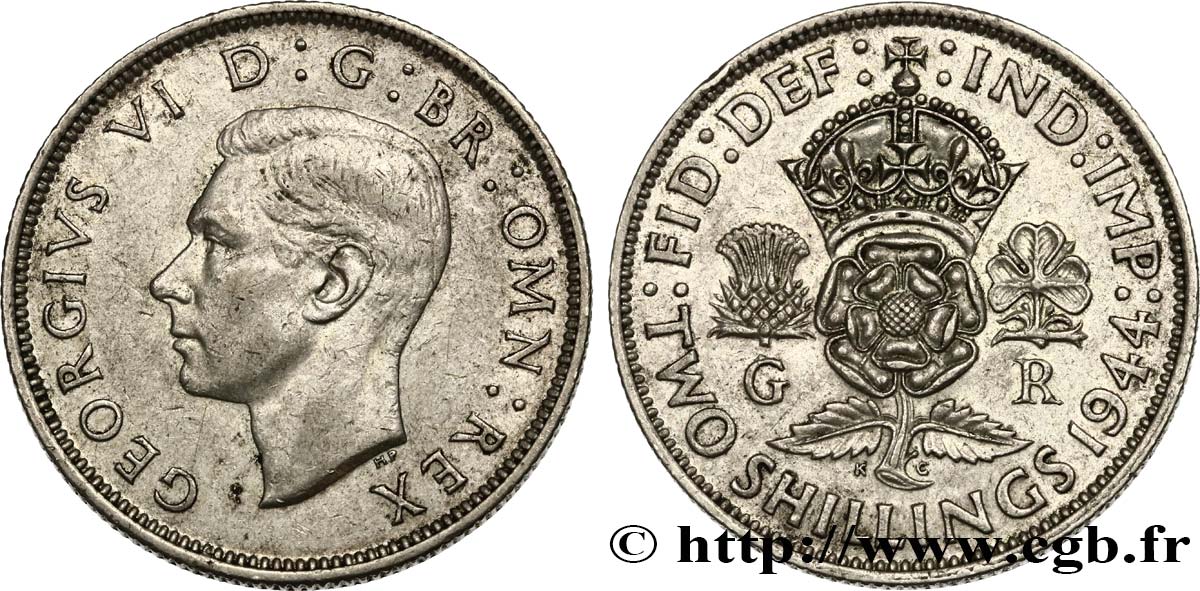REGNO UNITO 1 Florin (2 Shillings) Georges VI 1944  SPL 