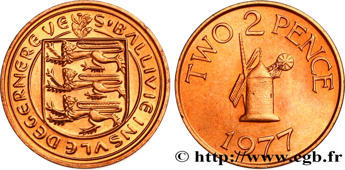 GUERNESEY 2 Pence 1977  SPL 