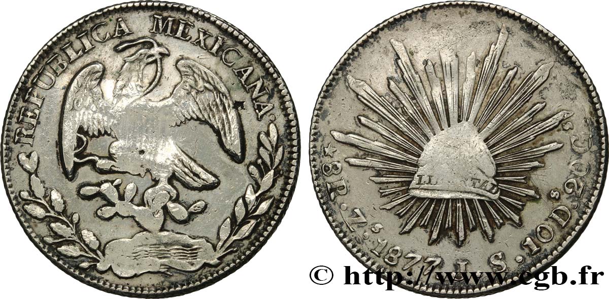 MEXIQUE 8 Reales 1877 Zacatecas TB+ 