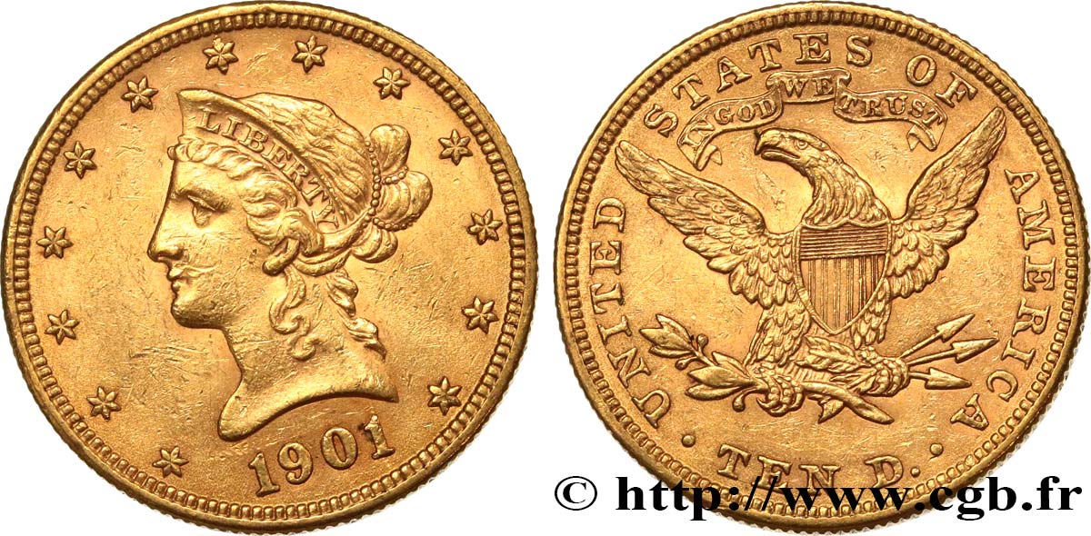 ÉTATS-UNIS D AMÉRIQUE 10 Dollars  Liberty  1901 Philadelphie BB 