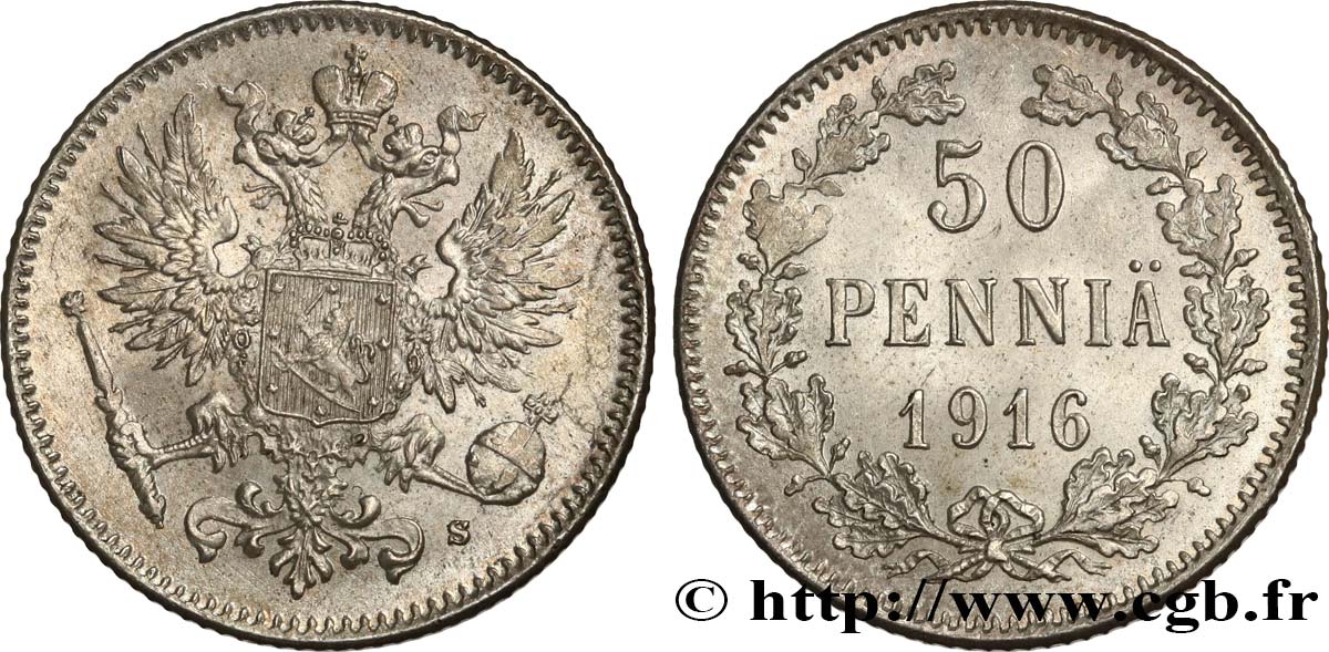 FINLANDE 50 Pennia 1916 Helsinki SPL 
