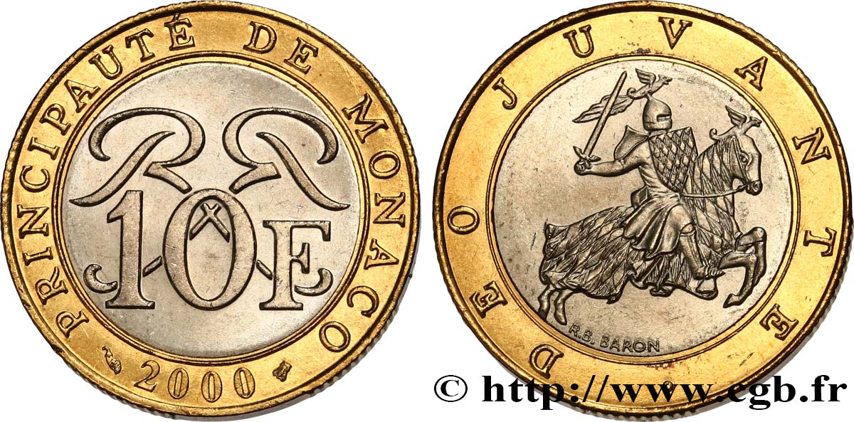 MONACO 10 Francs Rainier III 2000 Paris MS 