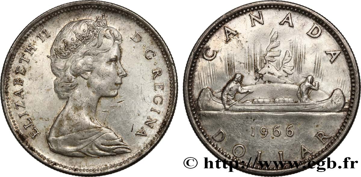 KANADA 1 Dollar Elisabeth II 1966  VZ 