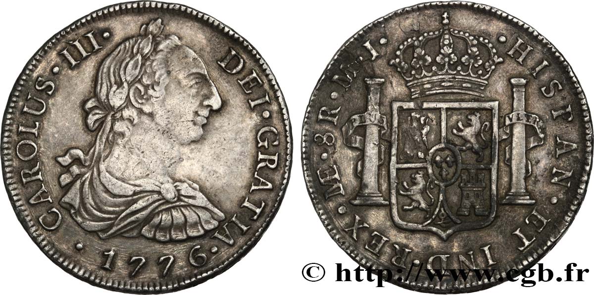 PERU 8 Reales Charles III 1776 Lima BB 
