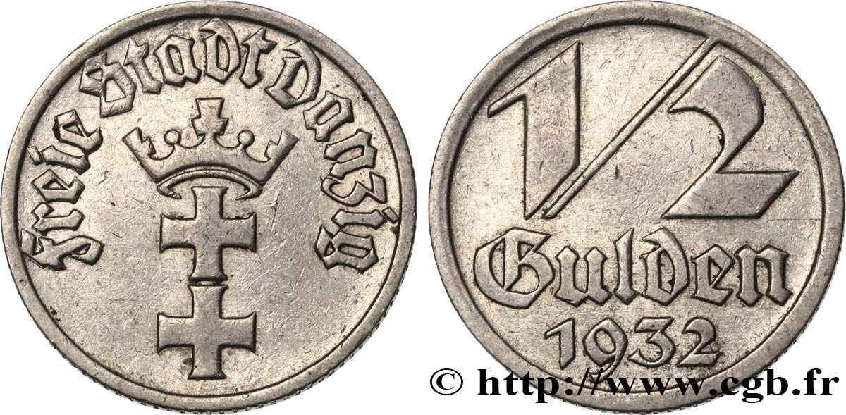 DANZIG (CIUDAD LIBRE) 1/2 Gulden 1932  EBC 