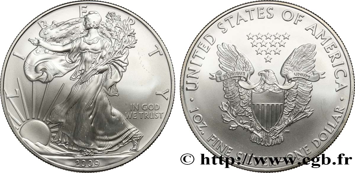 STATI UNITI D AMERICA 1 Dollar type Silver Eagle 2009  FDC 