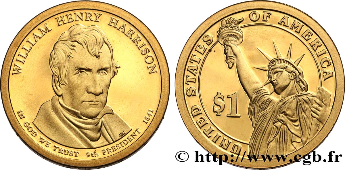 UNITED STATES OF AMERICA 1 Dollar Présidentiel William Henry Harrison - Proof 2009 San Francisco MS 