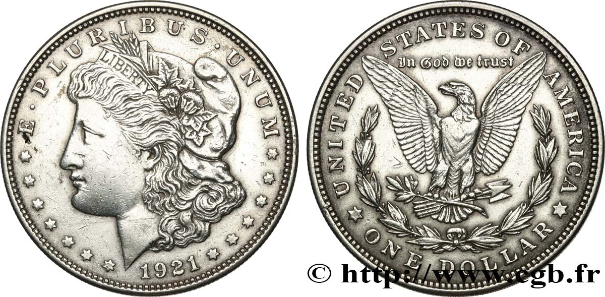ÉTATS-UNIS D&nbsp;AMÉRIQUE 1 Dollar Morgan 1921 Philadelphie SUP 