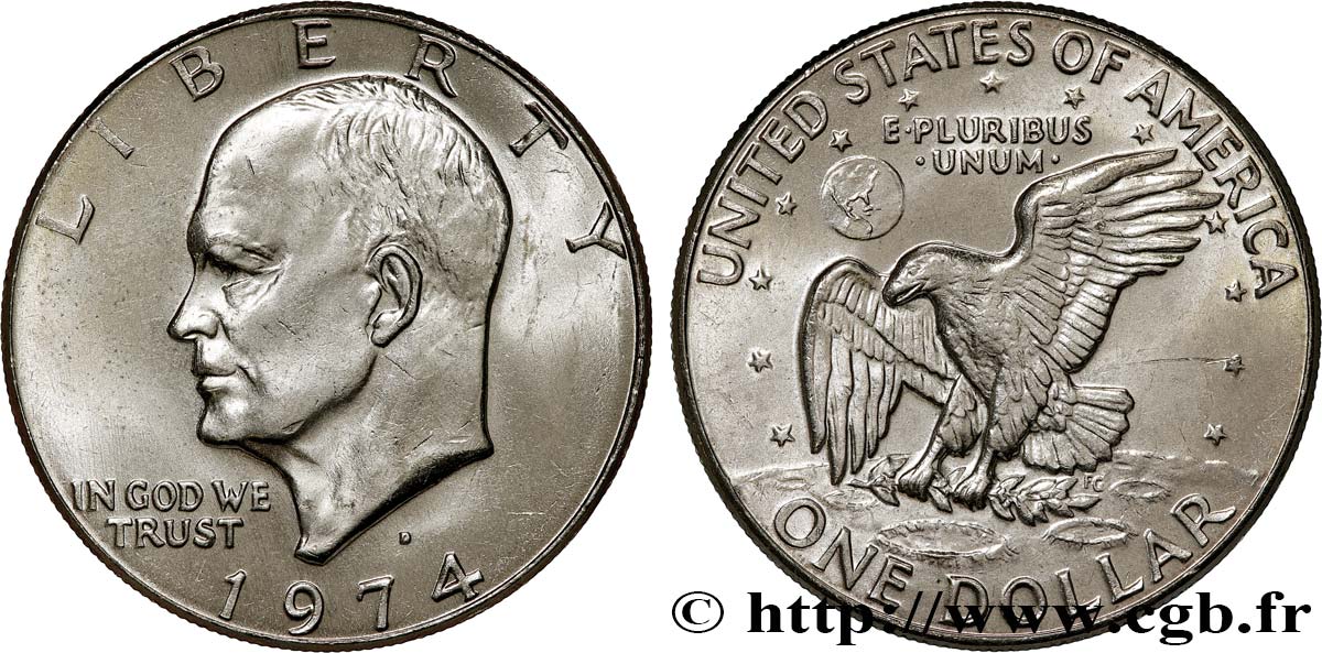 STATI UNITI D AMERICA 1 Dollar Eisenhower  1974 Denver SPL 
