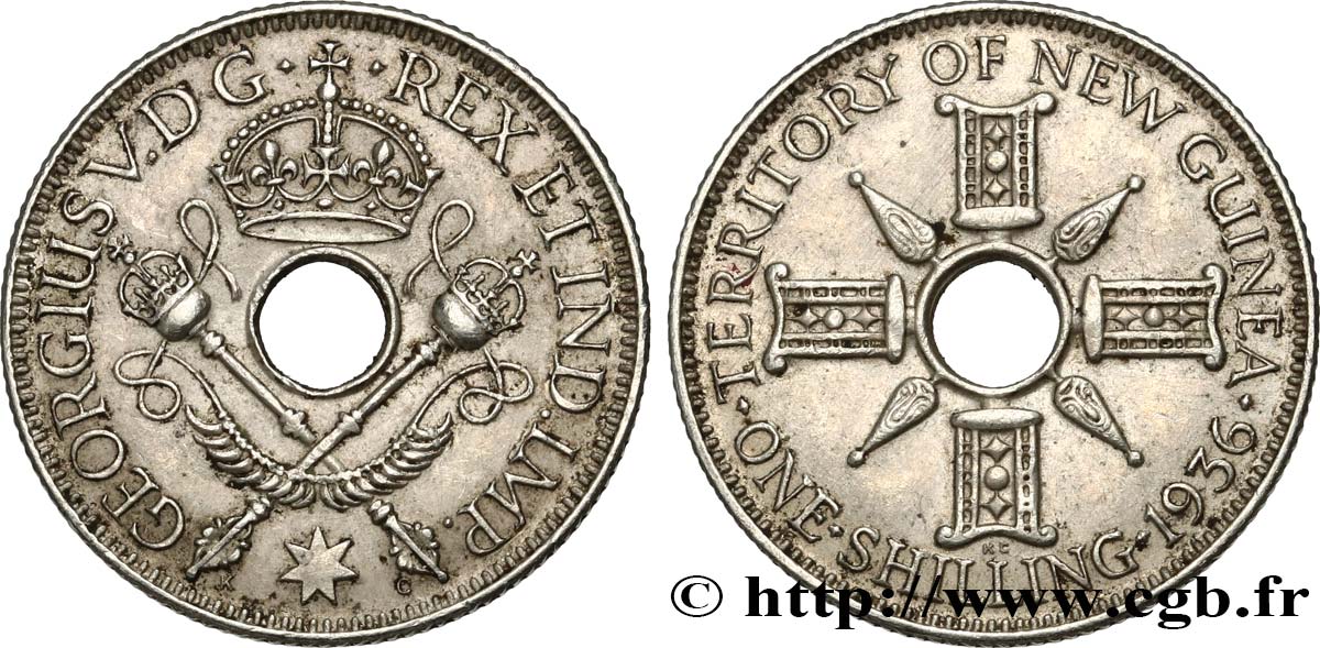 NEW GUINEA 1 Shilling Georges V 1936  AU 
