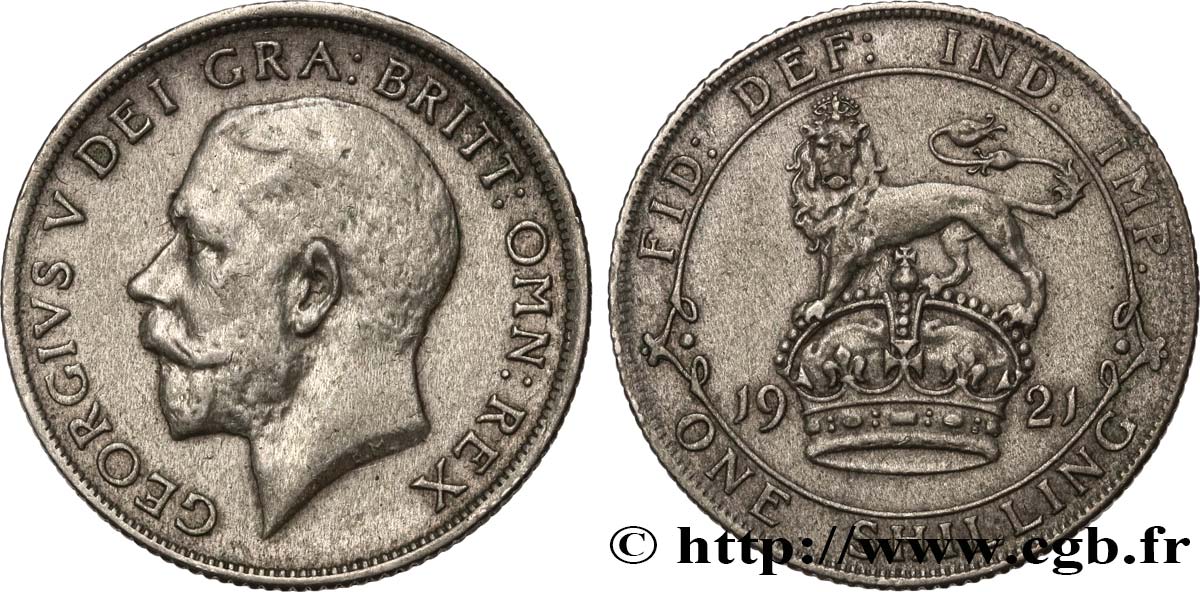 ROYAUME-UNI 1 Shilling Georges V 1921 Londres TTB 