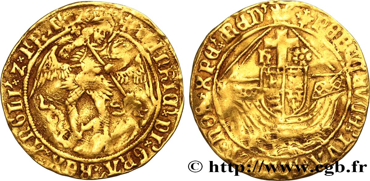 ANGLETERRE - ROYAUME D ANGLETERRE - HENRY VII Ange d’or, type V  n.d Londres q.BB 