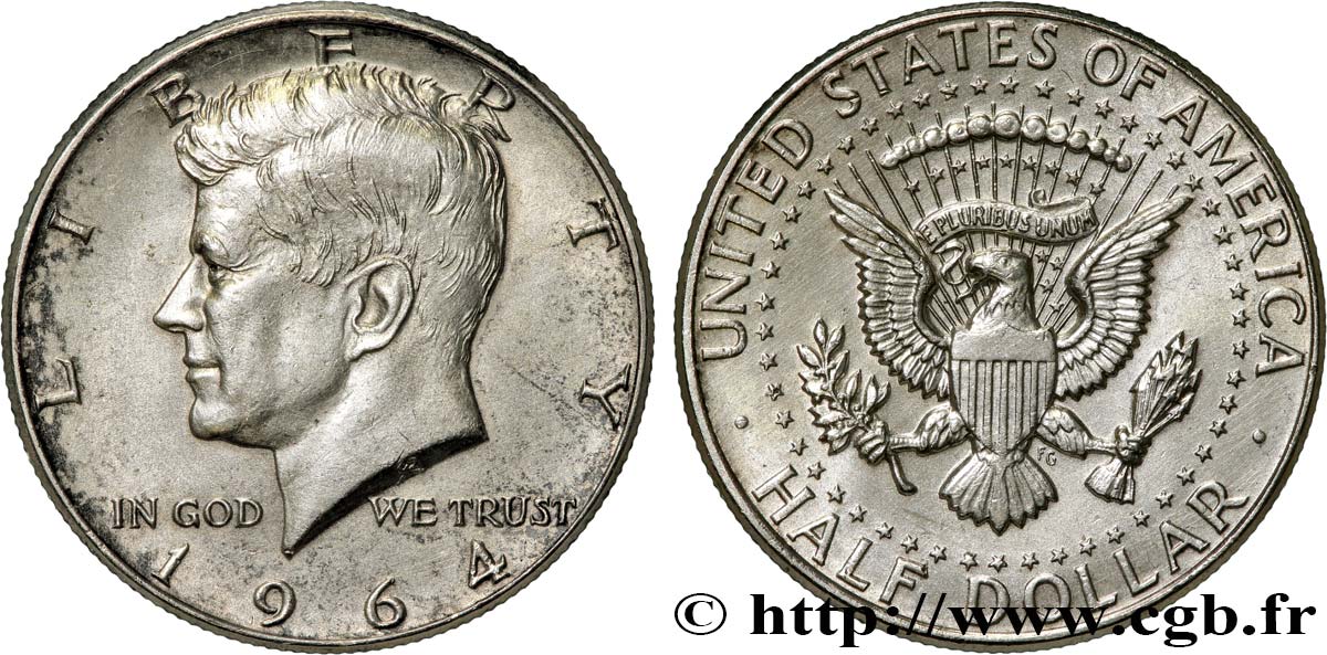 ESTADOS UNIDOS DE AMÉRICA 1/2 Dollar Kennedy 1964 Philadelphie EBC 
