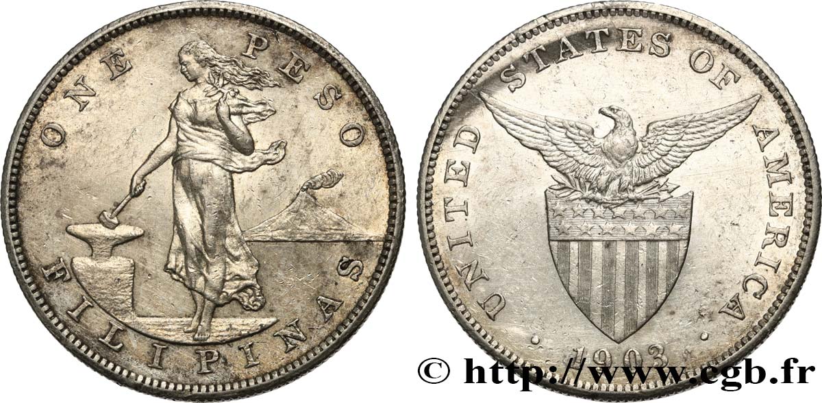 FILIPINAS 1 Peso - Administration Américaine 1903  EBC 