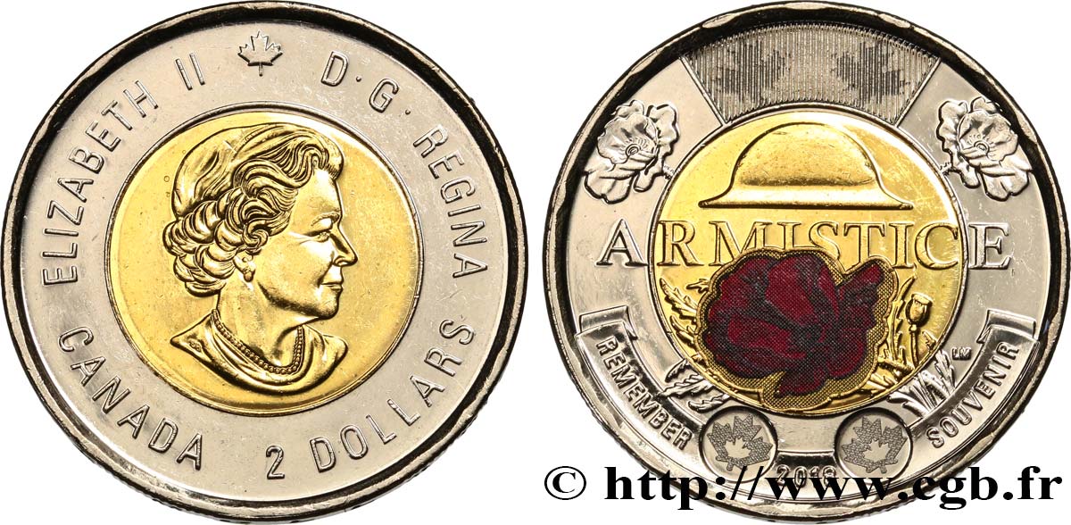 CANADá 2 Dollars Armistice 2018  SC 