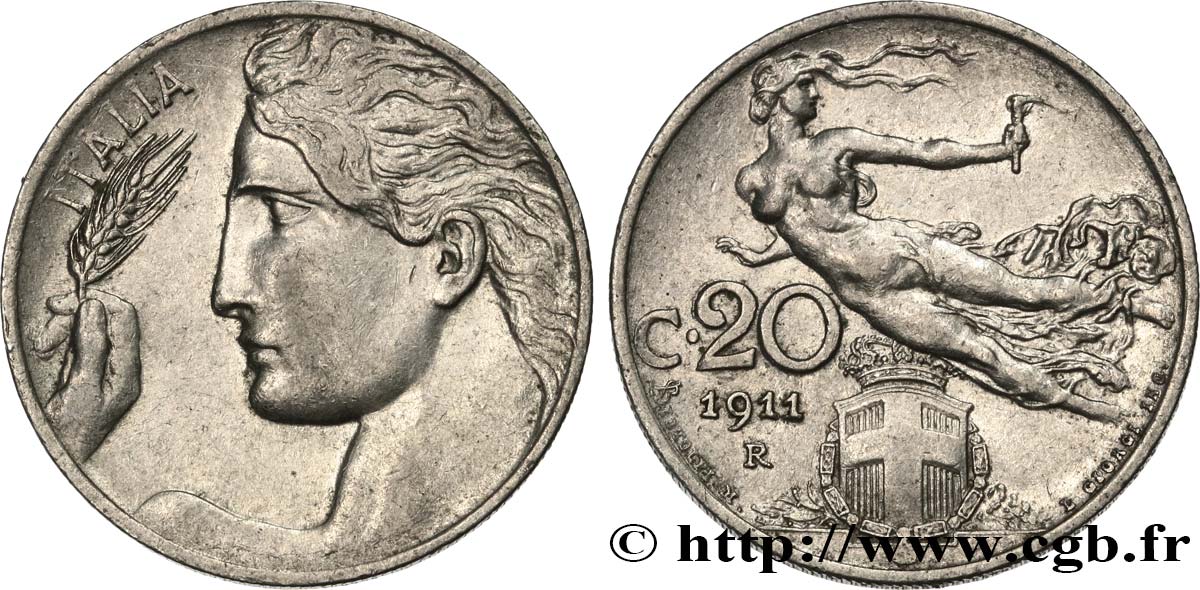 ITALIE 20 Centesimi 1911 Rome - R TTB 