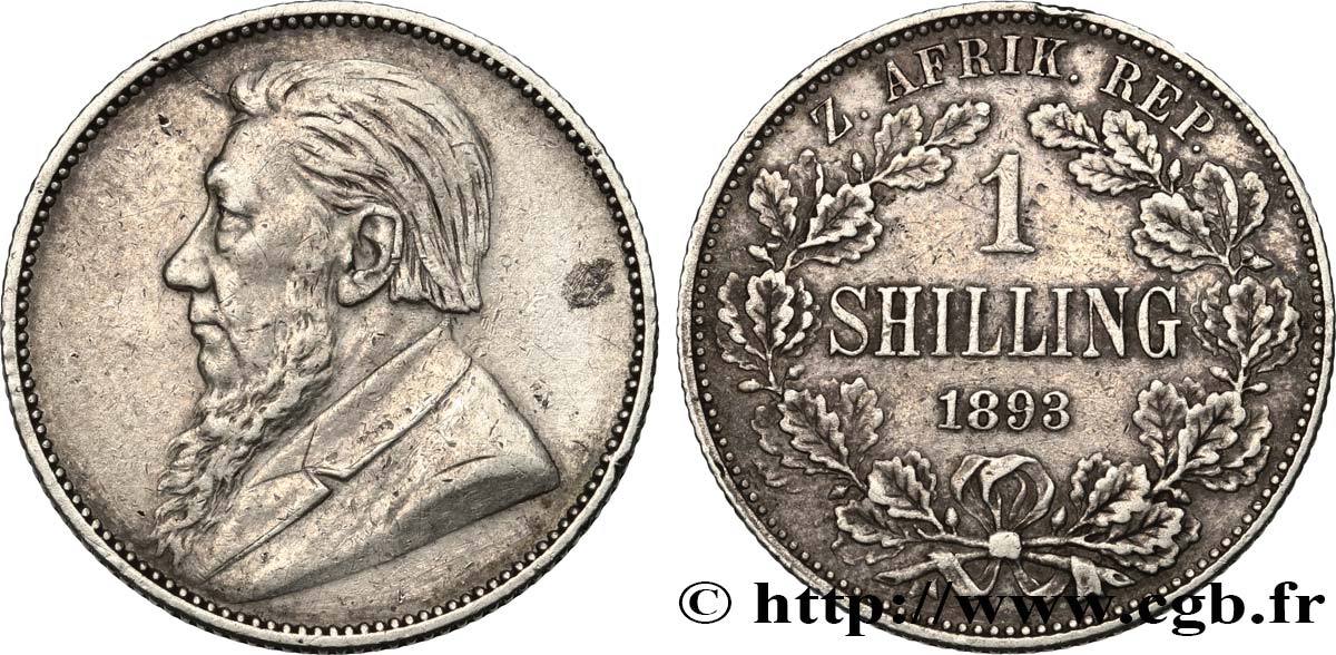 AFRIQUE DU SUD 1 Shilling Kruger 1893  TTB 