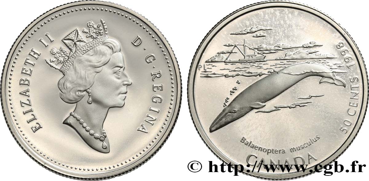 CANADA 50 Cents Proof baleine bleur 1998  SPL 