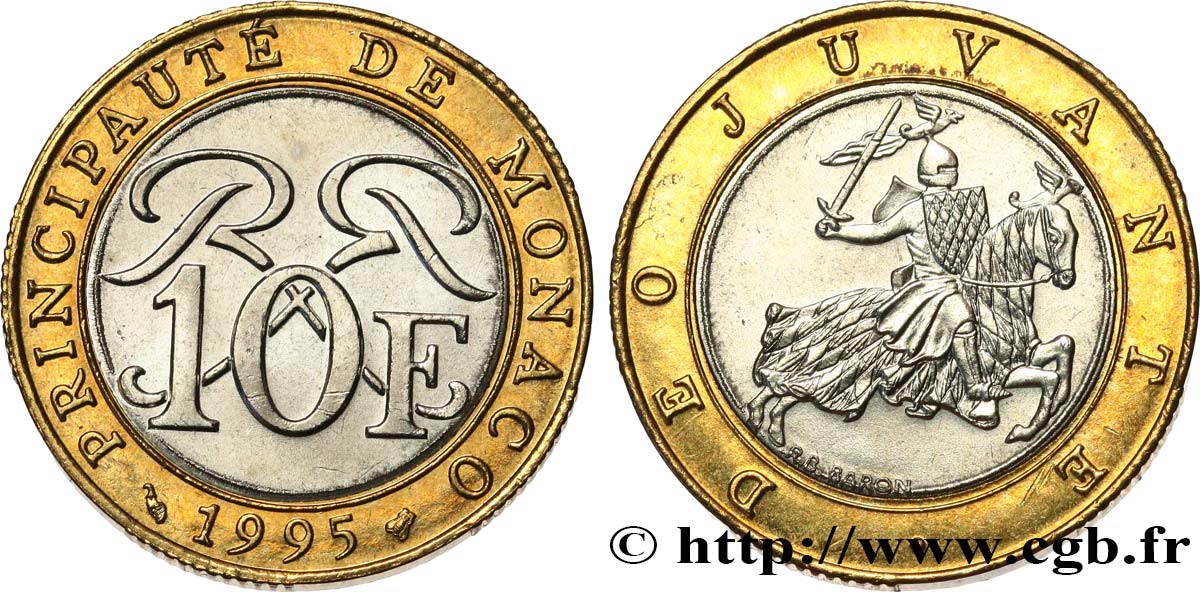 MONACO 10 Francs Rainier III 1995 Paris fST 