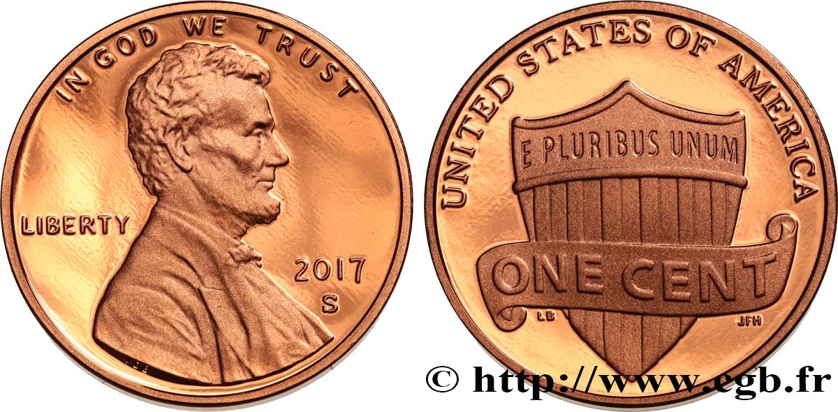UNITED STATES OF AMERICA 1 Cent Proof Lincoln 2017 San Francisco MS 