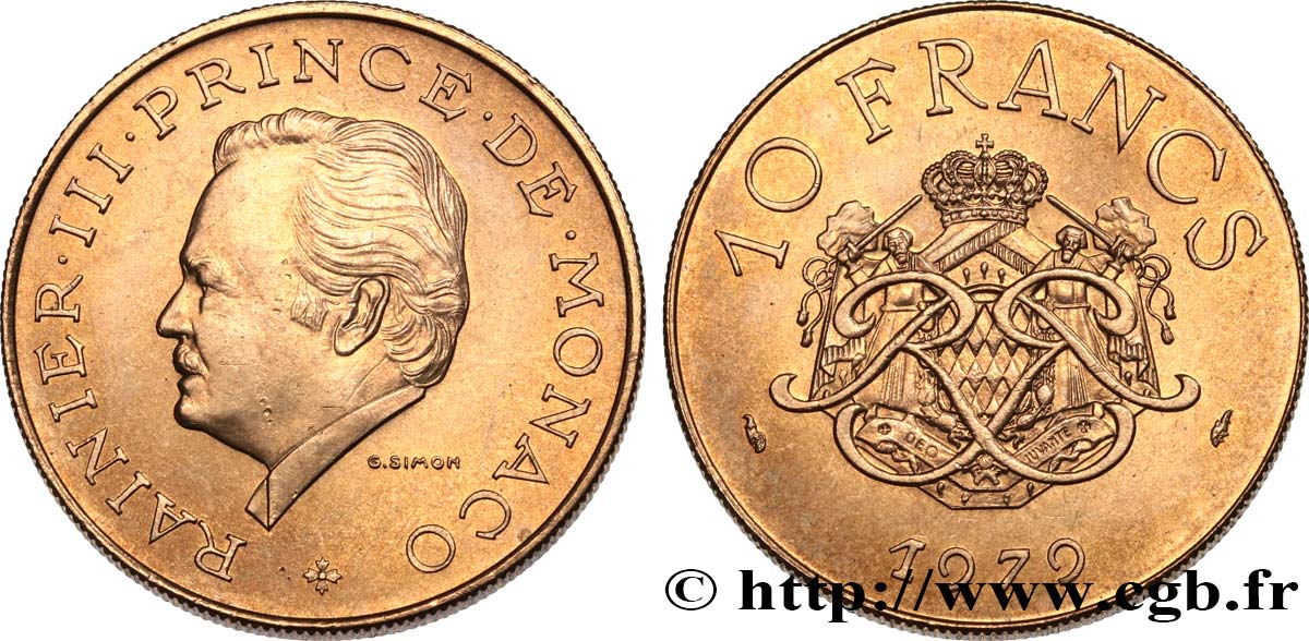 MONACO 10 Francs Rainier III 1979 Paris EBC 
