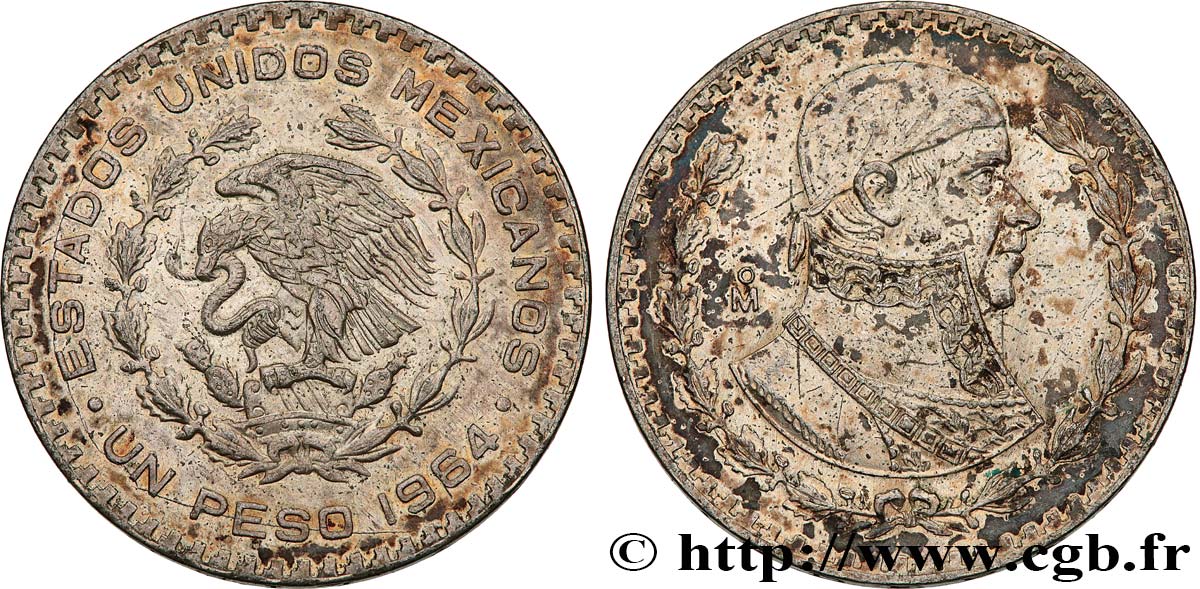 MEXIKO 1 Peso Jose Morelos y Pavon 1964 Mexico fVZ 